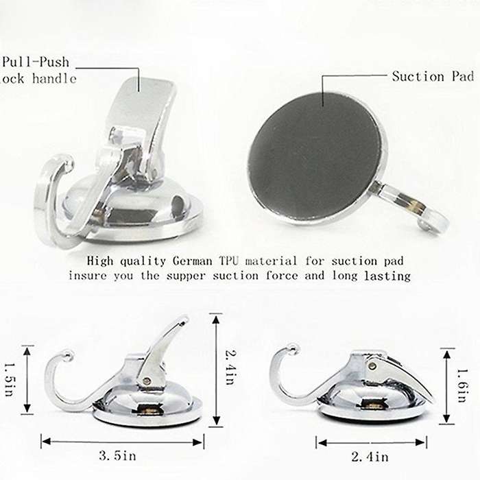 Vacuum Suction Cup Hooks (2 Pack) for Kitchen Bathroom Organization