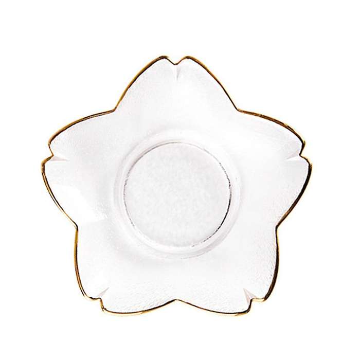 Japanese Style Creative Gilt Glass Cherry Blossom Plate Salad Bowl A