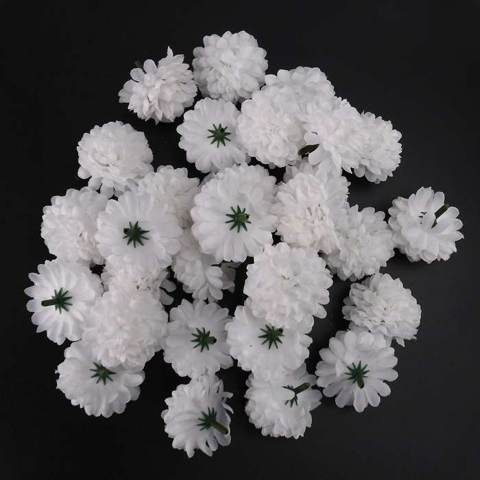 30 Pcs Carnations Artificial Flower Silk Spherical Heads White
