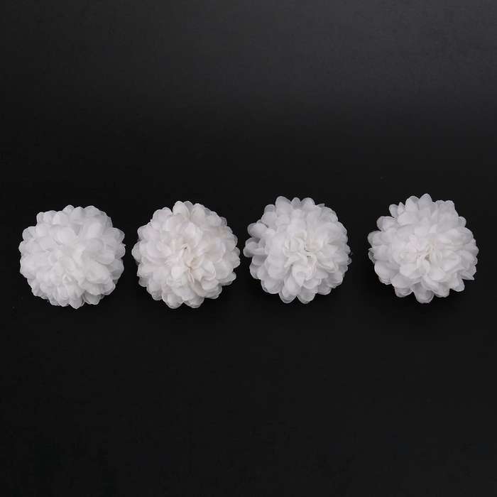 30 Pcs Carnations Artificial Flower Silk Spherical Heads White