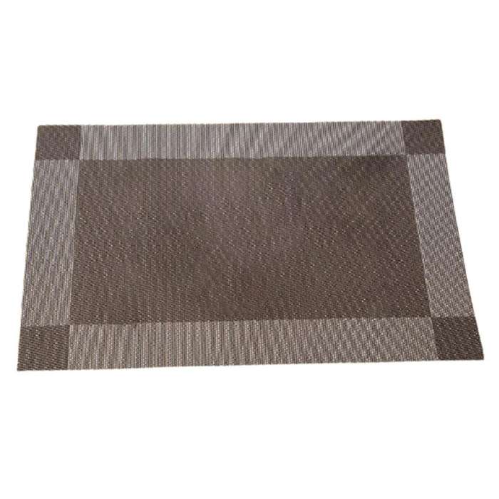 Pvc Western Placemat Single Frame Heat Insulation Pad Dark Coffee