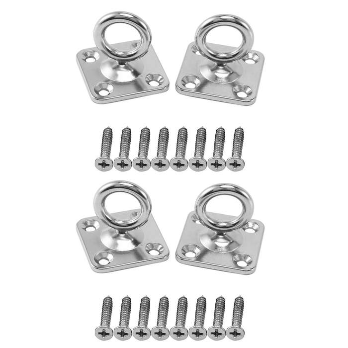 4pcs Swivel Pad Hook Wall Mounted Hook Stainless Steel(with Screws)