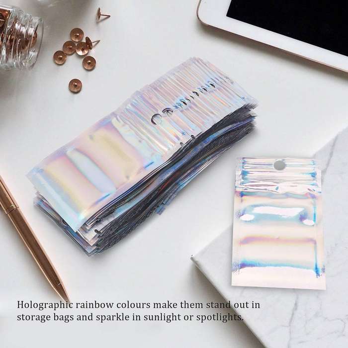 200 Pcs 2.3x3.9 Inches Color Aluminum Foil Bags for Food Storage