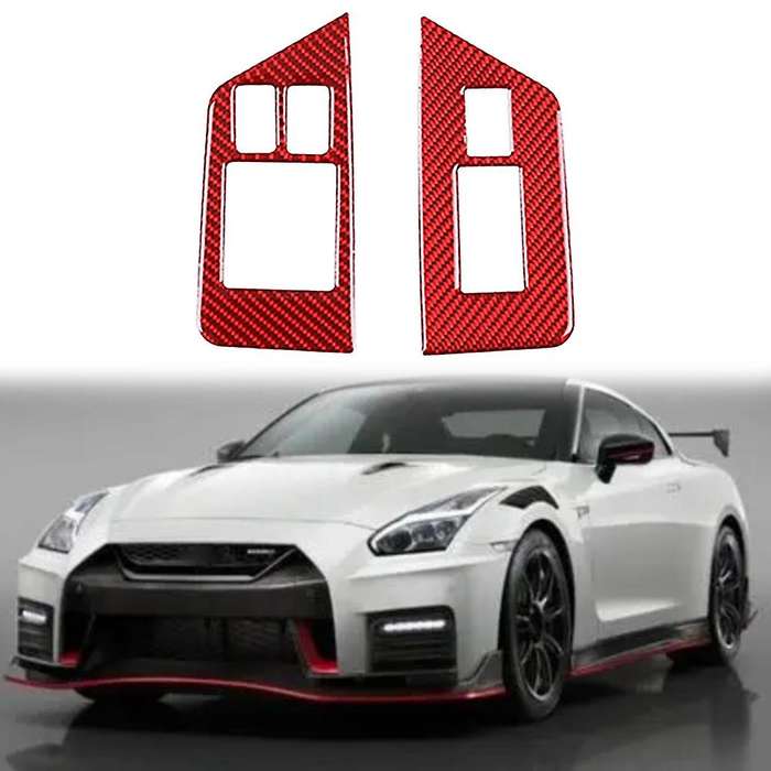 Car Soft Carbon Fiber Glass Lift Switch Cover Trim for Nissan Gtr R35