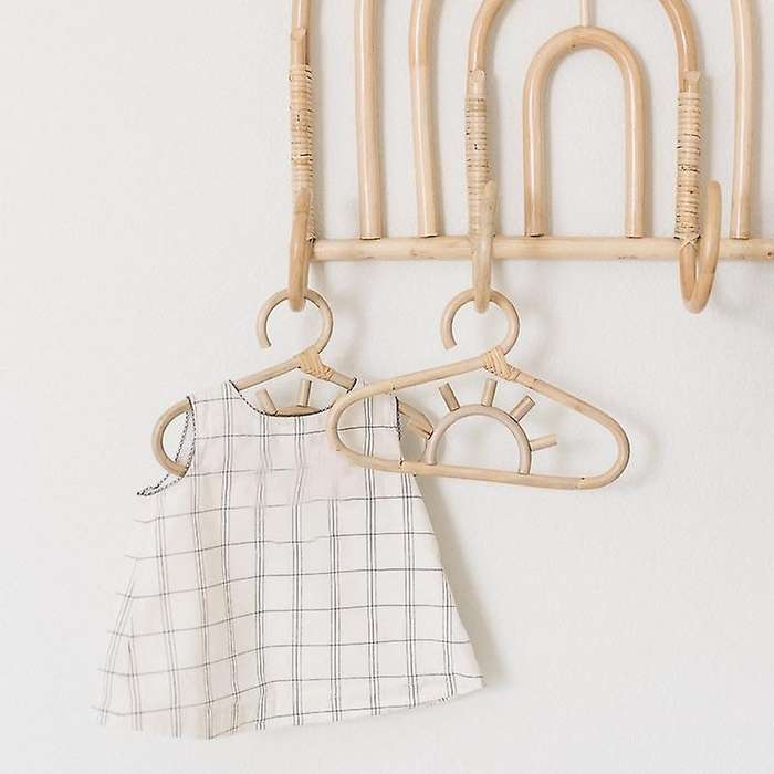 Rattan Hanger Kids Garments Organizer Rack for Clothes,sun