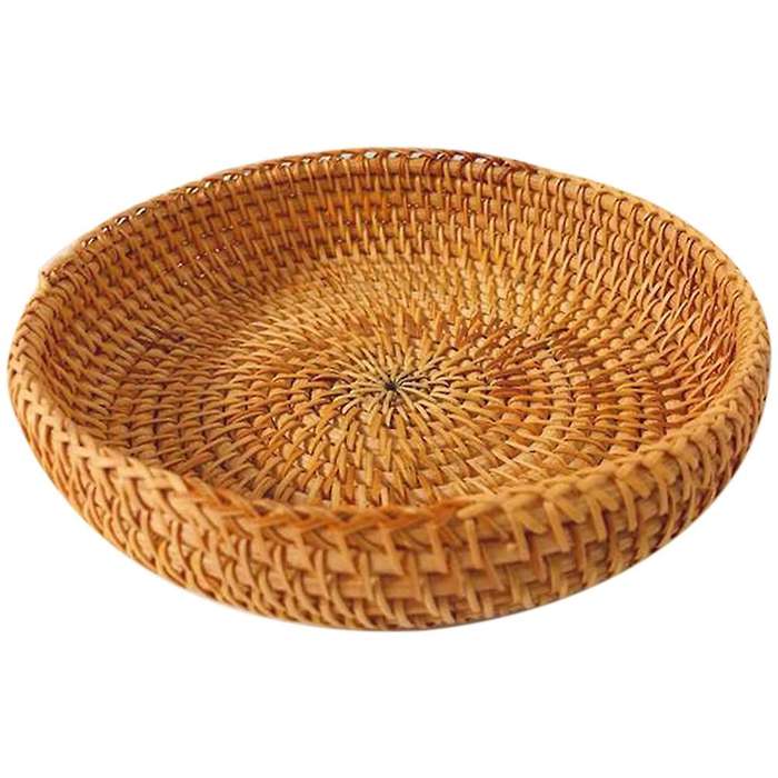 Handwoven Round Rattan Fruit Basket Rattan Basket Picnic Tray