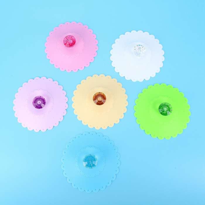 Food Grade Creative Round Cover(set Of 6) Seal Silicone 6 Colors-lace