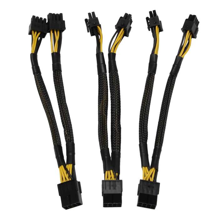 3pack Gpu Vga Pci-e 8 Pin Female to Dual 8(6+2) Pin Male Pci Express