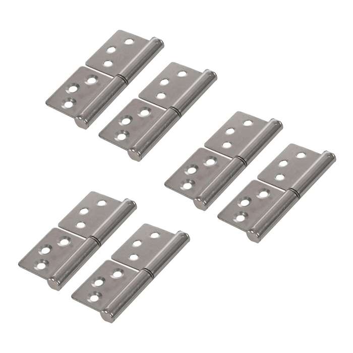 3 Inch Silver Stainless Steel 360 Degree Door Flag Hinge 6 Pieces