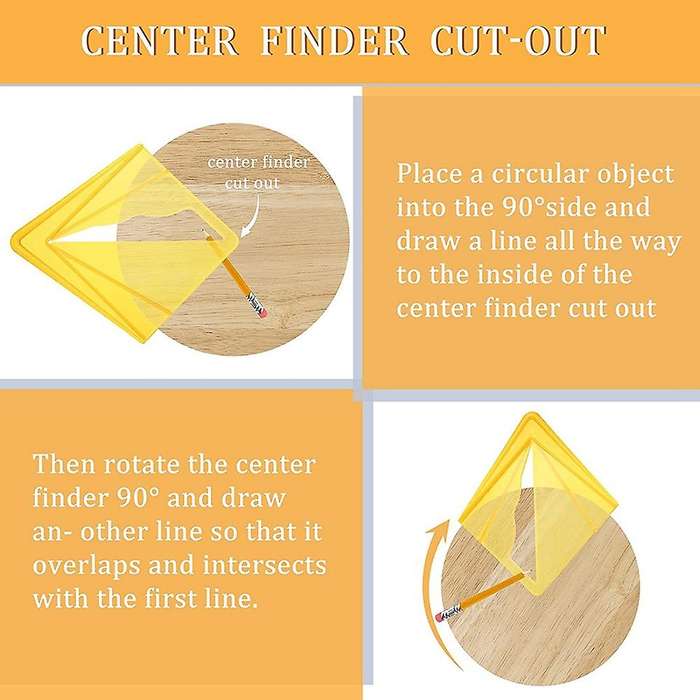 2 Pieces Plastic Center Finder for Wood Woodworkers Carpenters