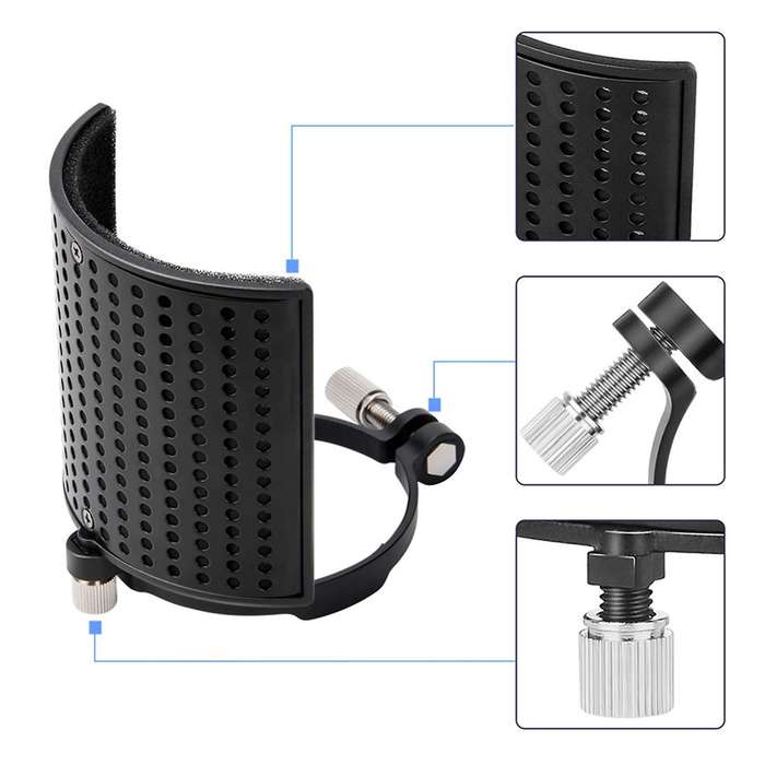 U Type Mic Shield Filter Screen Three Layer Cover for Microphones
