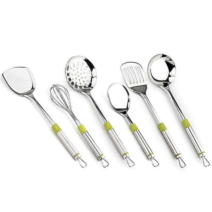 7pcs Stainless Steel Cooking Tool Set Colander Spatula Spoon Kitchen