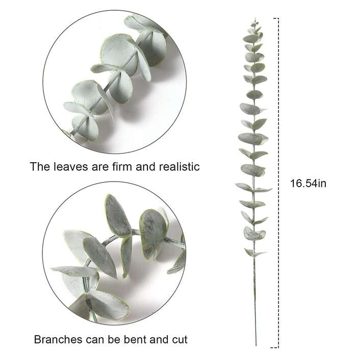 18 Pcs Artificial Eucalyptus Leaves Stems Fake Plastic for Halloween