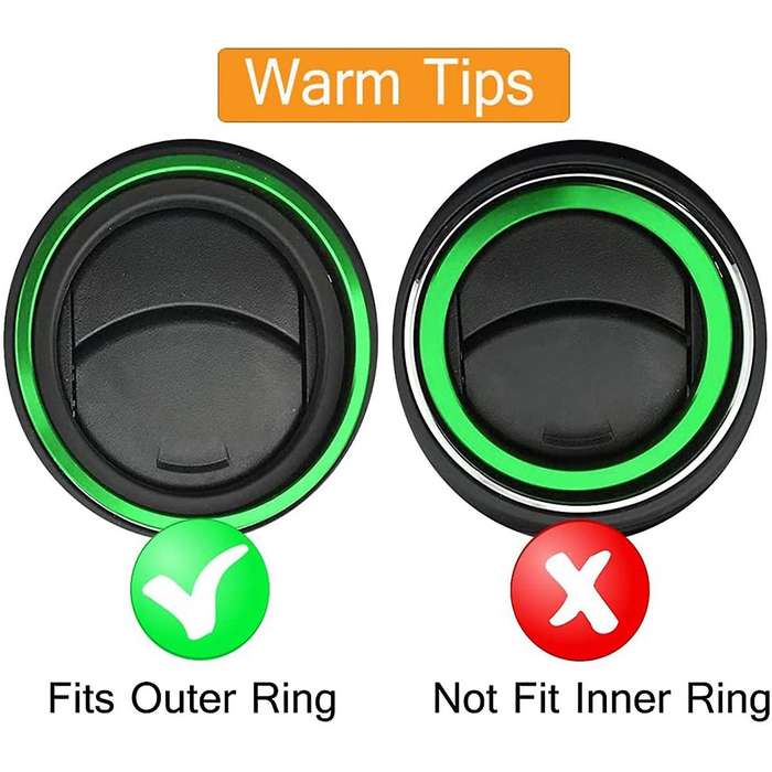 Air Conditioning A/c Outer Vent Rings Trim Decoration Cover(green)