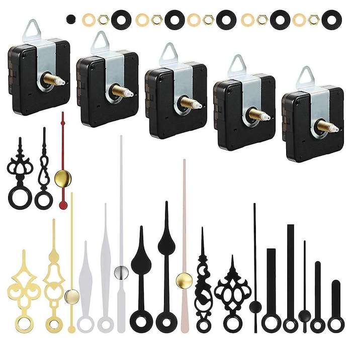 5 Pcs Clock Movement Mechanism Parts Silence Quartz Diy Wall Clock