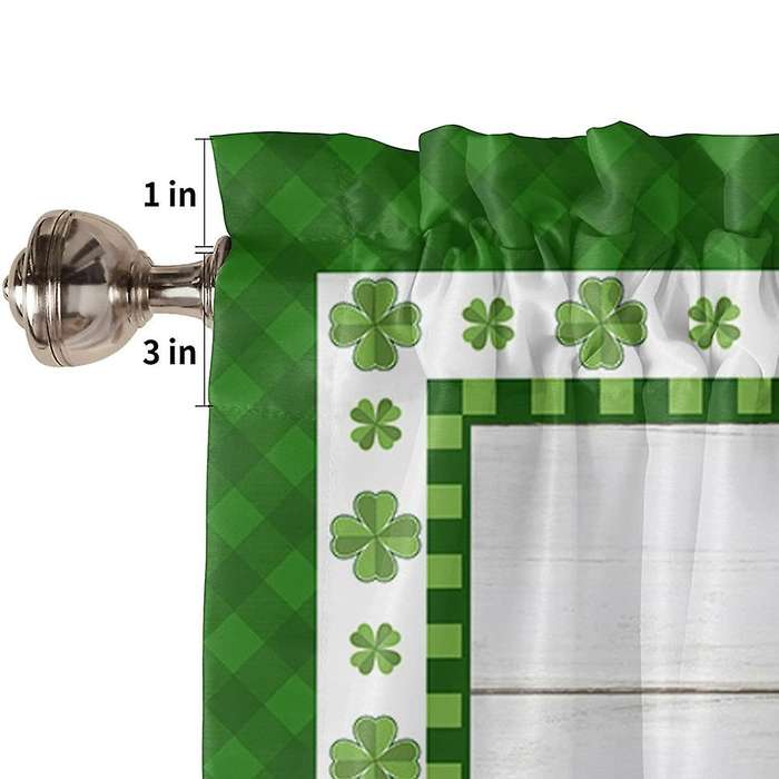 St. Patrick's Day Valances for Windows - Shamrock Valance Curtains