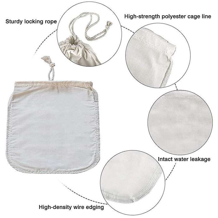 2-piece Cheese Cloth, Fine Mesh Cord Cheesecloth Bag, Cheese Cloth