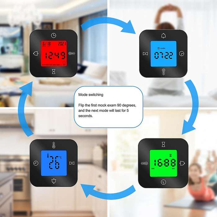 Alarm Clock Digital with Temperature,non-ticking,timer,black