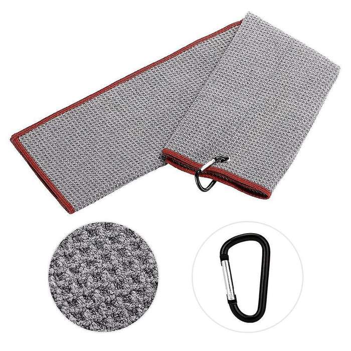 Pure Cotton Golf Towel Brush Tool Kit with Club Groove Cleaner(grey)