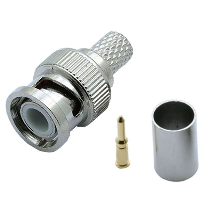 30pcs Bnc Male Crimp Connector for Cctv System Connector Bnc Rg6