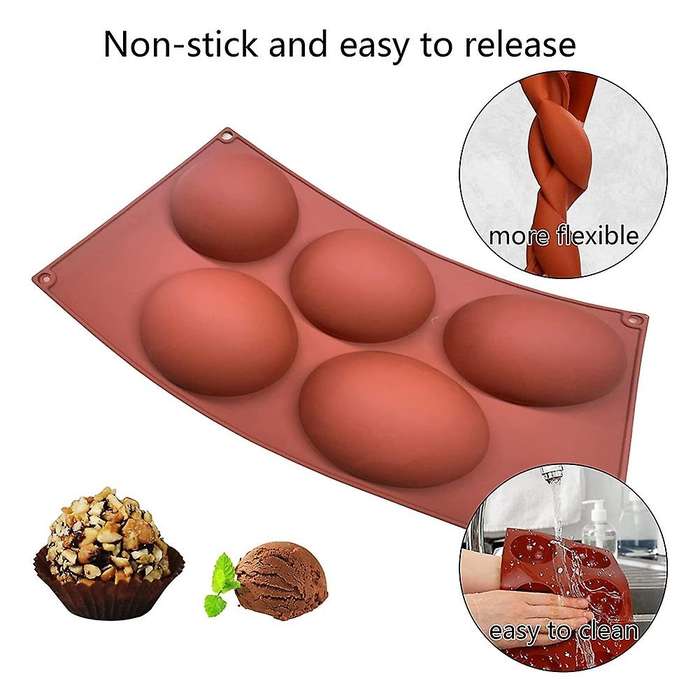 3 Pack Large Semi Sphere Silicone Mold, Chocolate Mold
