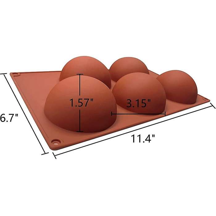 3 Pack Large Semi Sphere Silicone Mold, Chocolate Mold