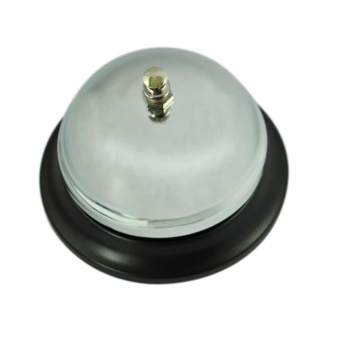 2x Classic Service Concierge Hotel B & B Desk Call Steel Bell