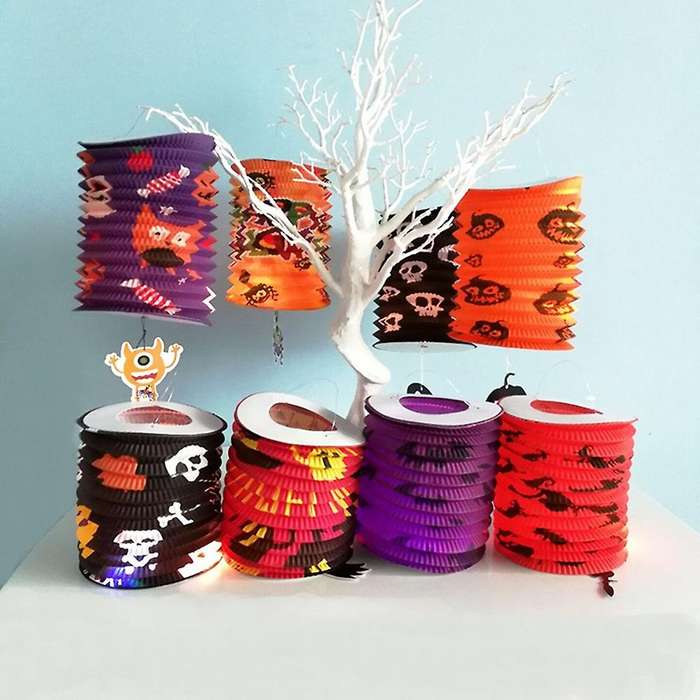 8pcs Halloween Organ Lantern Paper Lantern Ktv Decorative Supplies