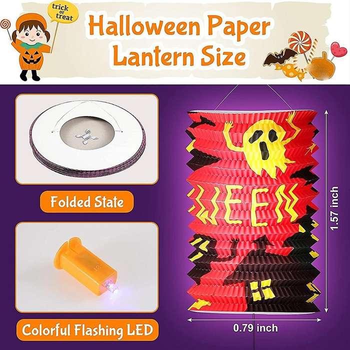 8pcs Halloween Organ Lantern Paper Lantern Ktv Decorative Supplies