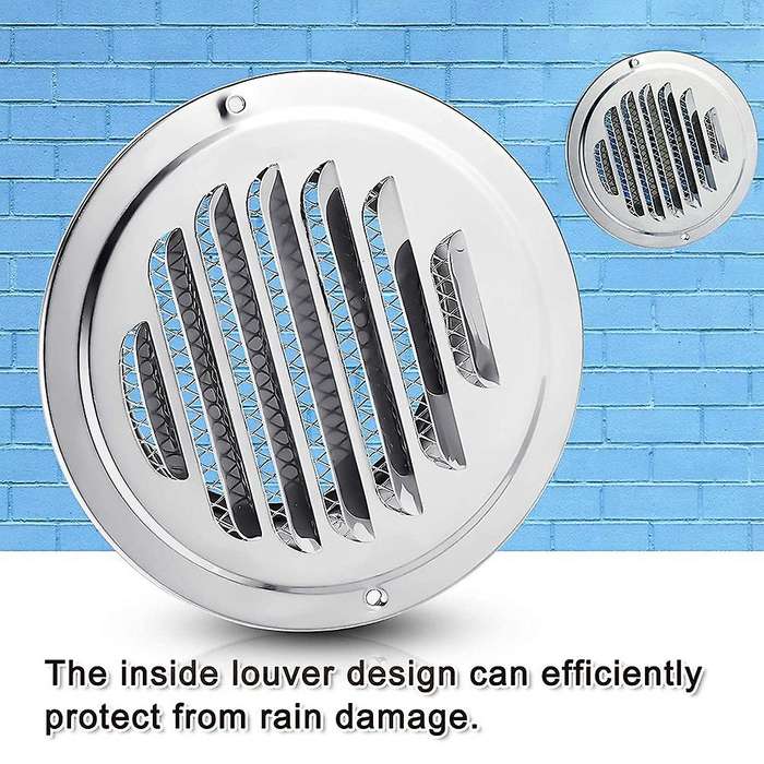 Stainless Steel Exhaust Port Round Louver Grille Cover Wall Wind Vent