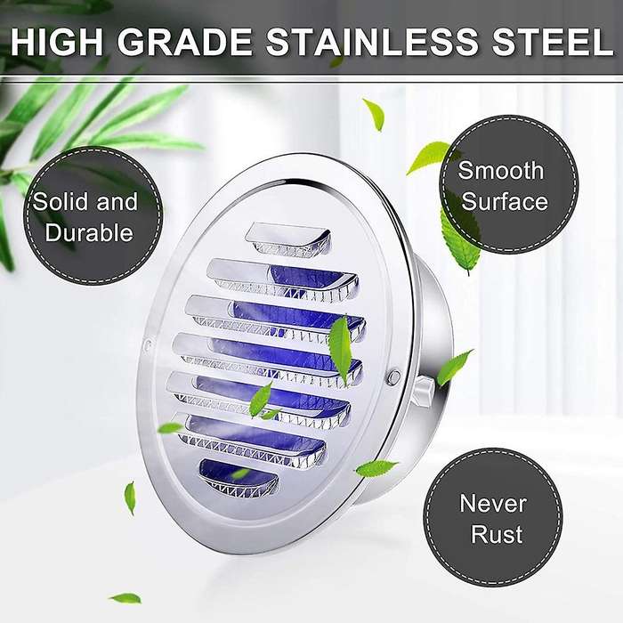 Stainless Steel Exhaust Port Round Louver Grille Cover Wall Wind Vent
