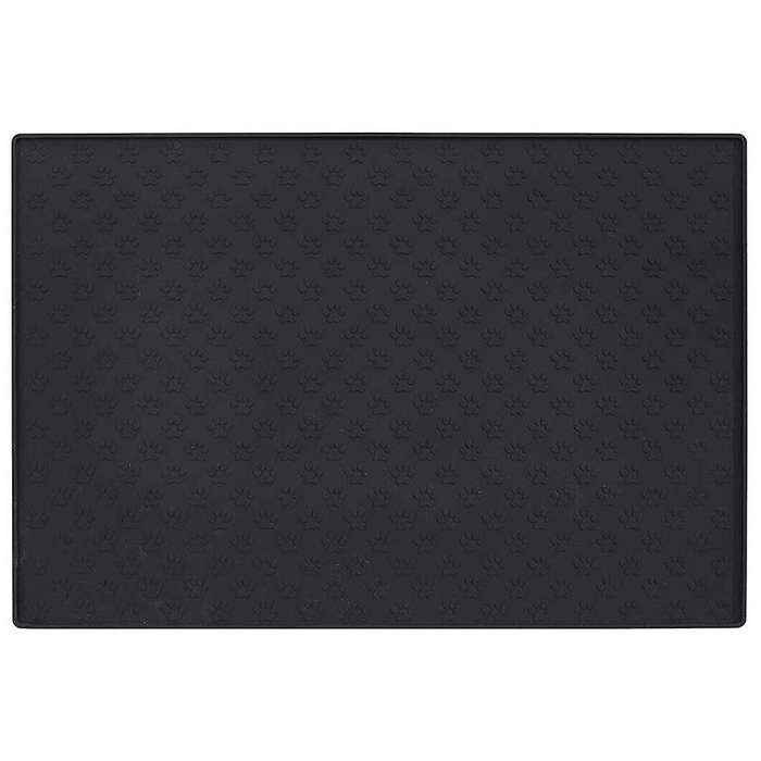 Pet Placemat for Dog and Cat, Mat for Prevent Overflow, 48x30cm Black
