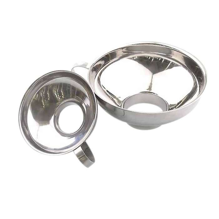 2 Pcs Set for Wide and Regular Jars Stainless Steel Wide Mouth Funnel