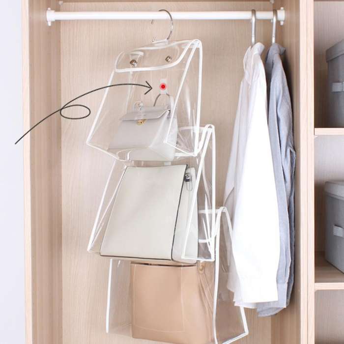 Handbag Dust Cover Hanging Bag Transparent Storage Pouch (white Xs)