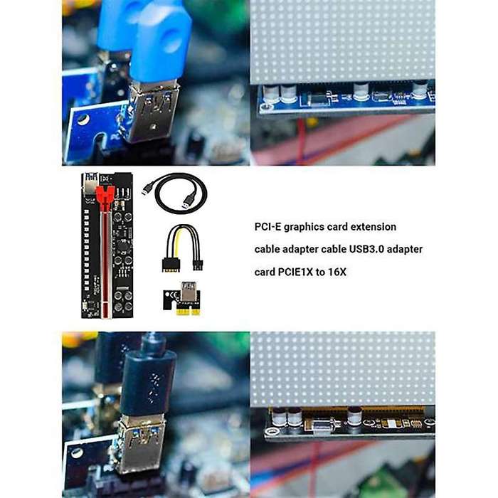 1 Pcs 1x to 16x Graphic Extension for Btc Mining Power Adapter Card