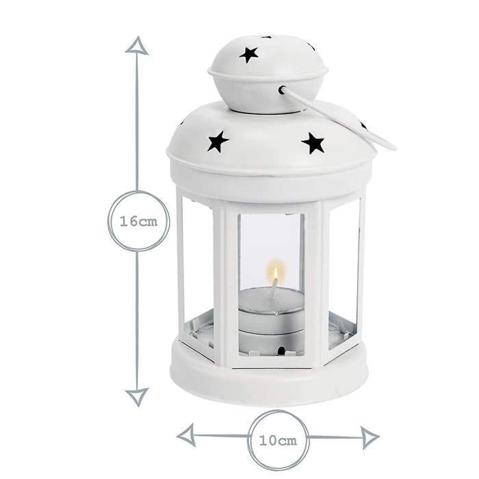 Vintage Metal Hanging Candle Lanterns ,tealight Holder -white