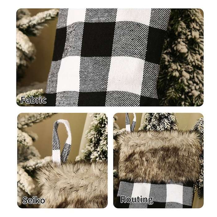 Christmas Stockings - 2 Pack Plaid Classic Large Christmas Stockings