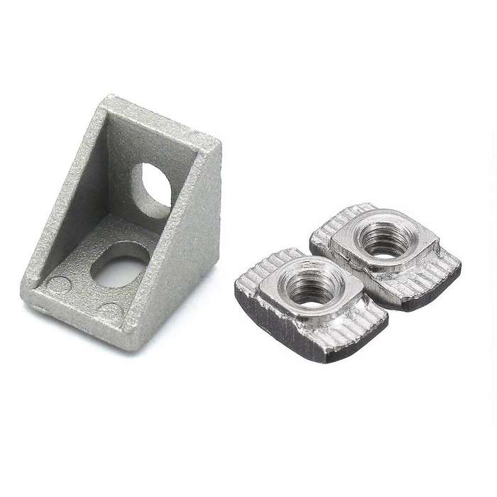 50pcs M4-20 T-nut Thread T Slot Hammer Head Drop In Nut 50pcs Silver