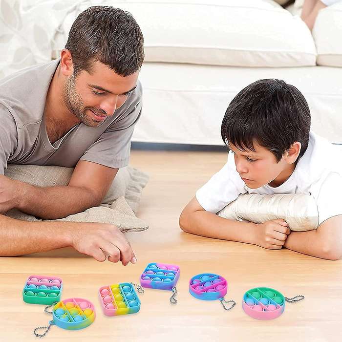 8 Pcs Silicone Keychain Toy Fidget Toy Office Desk Toy for Kids