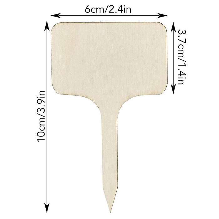 100pcs Wood Plant Labels, T-type Wooden Plant Sign Tags (6 X 10cm)