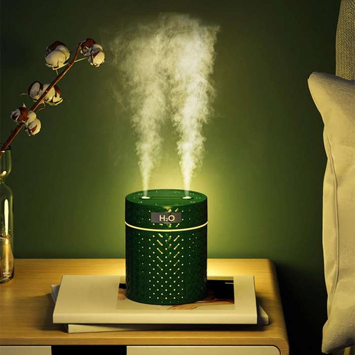 600ml Dual Nozzle Usb Oil Diffuser Warm Light for Home Mist Maker C