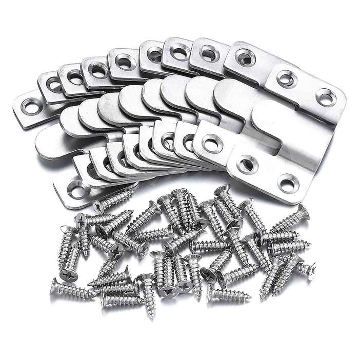 10 Pcs Flush Mount Bracket Stainless Steel Picture Frame Brackets