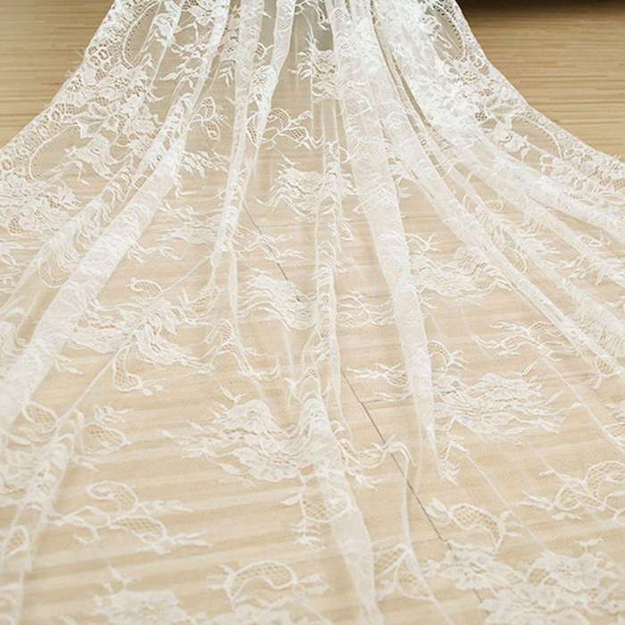 White Lace Rectangular Tablecloth, Embroidery Rustic Dining Table