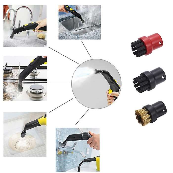 Nylon + Copper Brush Tool Jet Nozzles for Karcher Steam Cleaners 8pcs