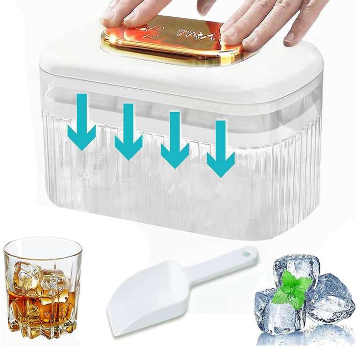 Silicone Press Type Ice-cube Tray for Freezer White