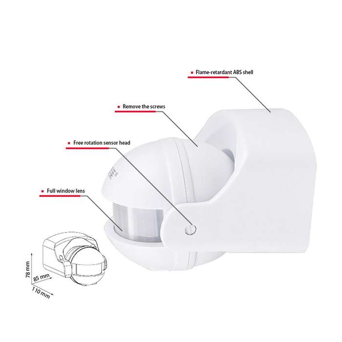 Infrared Motion Sensor Ac110v-220v for Indoor and Outdoor Scenarios