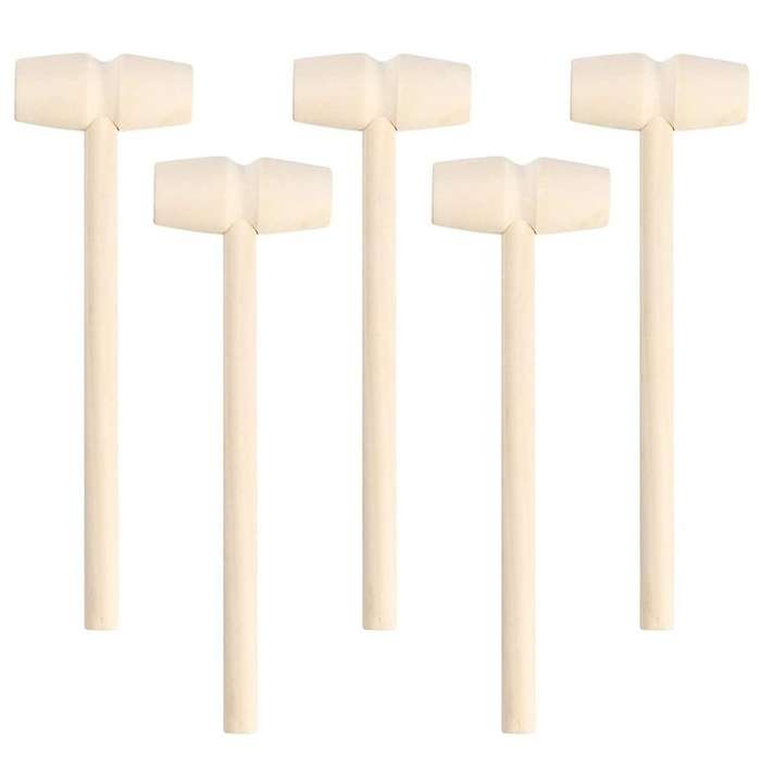 30pcs Wooden Hammer Shellfish Crab Hardwood Gavel Toy for Boys Girls