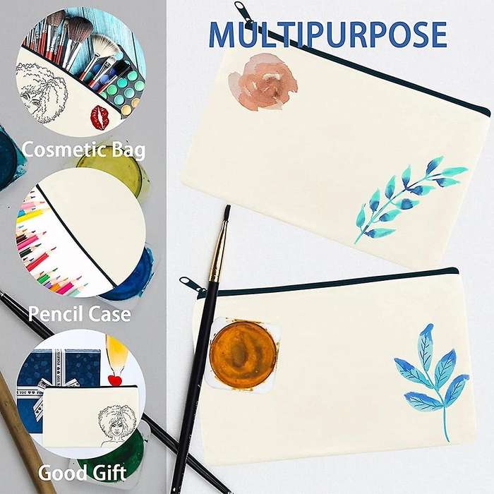 16pcs Multi-purpose Cosmetics Bag with Zipper Canvas Makeup Pouches