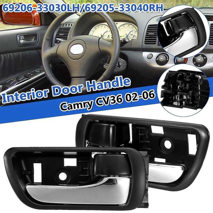 2x Inner Door Handle Inside Chrome for Toyota Camry Cv36 2002-2006