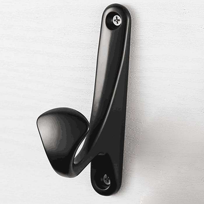 4pcs Single Hooks Retro Metal Robe Towel Coat Hanger Hook Door Black